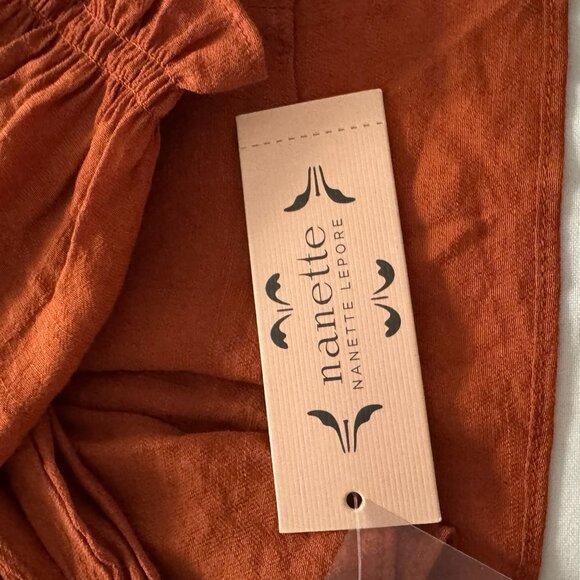 NANETTE Nanette Lepore Gingerbread Long Sleeve Blouse Size Small Casual Top Poly - Picture 7 of 12